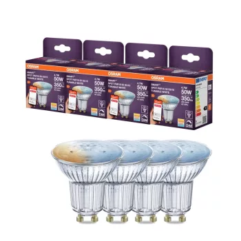 OSRAM SMART+ LED spot, GU10 foglalat, 4,7W, 2700K, 350lm, meleg fehér, energiatakarékos