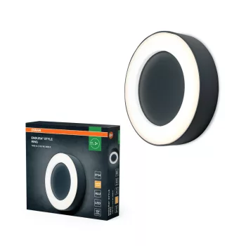   OSRAM ENDURA® gyűrű LED mennyezeti lámpa, kültéri, sötétszürke, 480 lm, 13,5 W, 3000 K, alumínium, IP44, átmérő: 202 mm ( 4099854461835 )