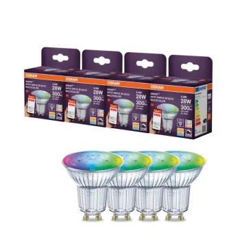 OSRAM SMART+ Zigbee LED spot, PAR16, matt plasztik, GU10 foglalat, 4,7W, RGB állítható, 350lm