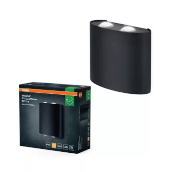   OSRAM ENDURA® dekoratív fel-le világító LED oldalfali lámpa, kültéri, sötétszürke, 550 lm, 10,5 W, 3000 K, alumínium, IP44, hossz: 130 mm ( 4099854462054 )