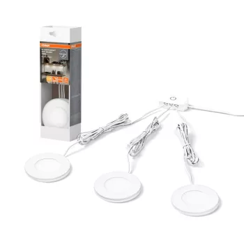   OSRAM Undercabinet mágneses LED bútor alatti pultmegvilágító, beltéri, fehér, 390 lm, 8,5 W, 3000 K, alumínium és műanyag, IP20, vastagság: 7 mm, átmérő: 75 mm ( 4099854462450 )