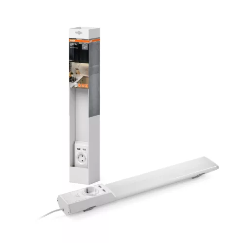 OSRAM Linear Flat Socket USB lapos LED lineáris bútor alatti pultmegvilágító USB-tápos, beltéri, fehér, 800 lm, 10 W, 4000 K, alumínium és műanyag, IP20, hossz: 540 mm ( 4099854462559 )