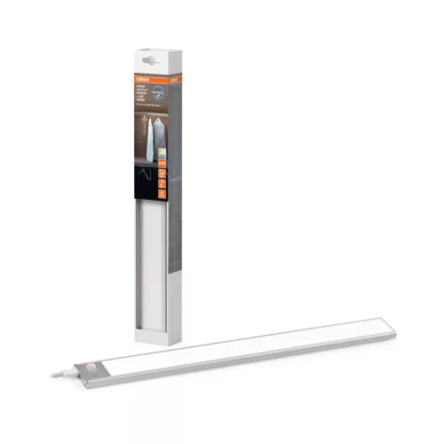 OSRAM Linear LED Flat Sensor USB lapos bútor alatti pultmegvilágító USB-tápos, mozgásérzékelővel, beltéri, szürke, 200 lm, 3,2 W, 3000–4000–6500 K, alumínium és műanyag, IP20, hossz: 400 mm ( 4099854462597 )