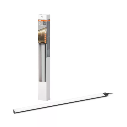OSRAM Linear keret nélküli LED bútor alatti pultmegvilágító sarokba szerelhető, mozgásérzékelővel, beltéri, fekete, 480 lm, 7,5 W, 3000–4000–6500 K, alumínium, IP20, hossz: 550 mm, dimmelhető ( 4099854462894 )