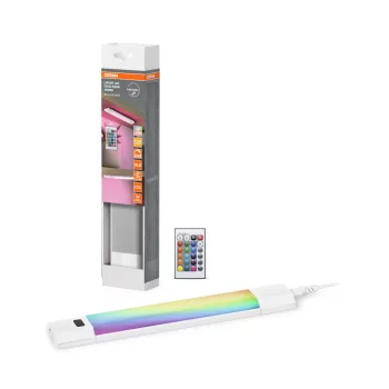   OSRAM Linear RGBW LED bútor alatti pultmegvilágító távirányítóval, mozgásérzékelővel, beltéri, fehér, 230 lm, 4 W, 3000 K, alumínium, IP20, hossz: 300 mm, dimmelhető ( 4099854463037 )
