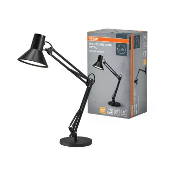   OSRAM Office Line LED asztali lámpa, retro stílus, beltéri, fekete, 393 lm, 9 W, 3000 K, acél és műanyag, IP20, magasság: 650 mm, dimmelhető ( 4099854463952 )