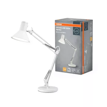   OSRAM Office Line LED asztali lámpa, retro stílus, beltéri, fehér, 617 lm, 9 W, 3000 K, acél és műanyag, IP20, magasság: 650 mm, dimmelhető ( 4099854464010 )