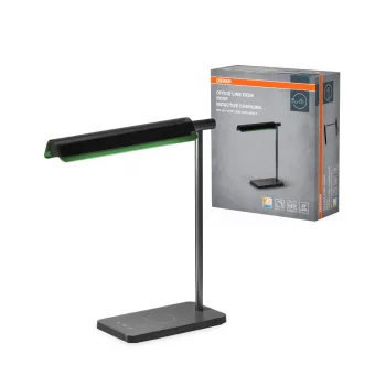   OSRAM Office Line LED asztali lámpa indukciós töltővel, beltéri, fekete, 520 lm, 19 W, 3000–6500 K, acél és (PC), IP20, magasság: 325 mm, dimmelhető ( 4099854464096 )