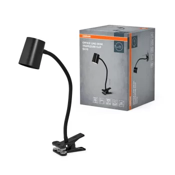   OSRAM Office Line csíptetős asztali lámpa, trapéz kivitel, beltéri, fekete, GU10, ABS, IP20, magasság: 340 mm ( 4099854464416 )