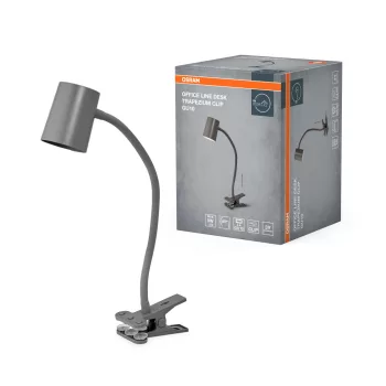   OSRAM Office Line csíptetős asztali lámpa, trapéz kivitel, beltéri, szürke, GU10, ABS, IP20, magasság: 340 mm ( 4099854464454 )
