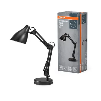   OSRAM Office Line asztali lámpa, körte kivitel, beltéri, fekete, E27, fém és ABS, IP20, magasság: 400 mm ( 4099854464478 )