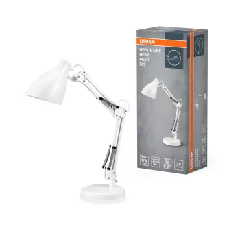   OSRAM Office Line asztali lámpa, körte kivitel, beltéri, fehér, E27, fém és ABS, IP20, magasság: 400 mm ( 4099854464492 )