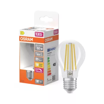 OSRAM Superstar dimmelhető LED classic izzó, átlátszó üveg, E27 foglalat, 5,9W, 806lm, 2700K meleg