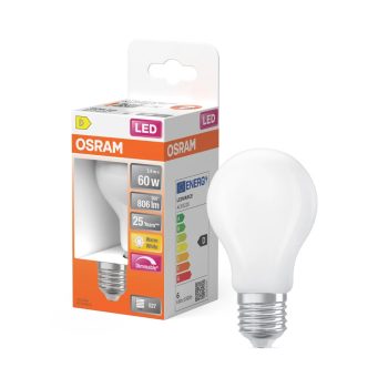 OSRAM Superstar dimmelhető LED classic izzó, matt búra, E27 foglalat, 5,9W, 806lm, 2700K meleg fehér