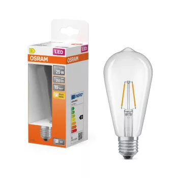 OSRAM Star LED Edison izzó, átlátszó üveg búra, E27 foglalat, 1,8W, 250lm, 2700K meleg fehér fény