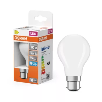 OSRAM Star LED izzó, matt plasztik búra, B22d foglalat, 5,9W, 806lm, 6500K hideg fehér