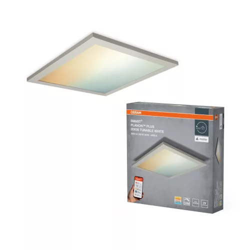 OSRAM SMART+ MATTER beltéri LED panel, 20W, 3000–6500K állítható, 1500lm, IP20, fehér
