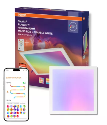 OSRAM SMART+ WIFI beltéri LED panel, 24W, 2700–6500K állítható, 1900lm, IP20, fehér