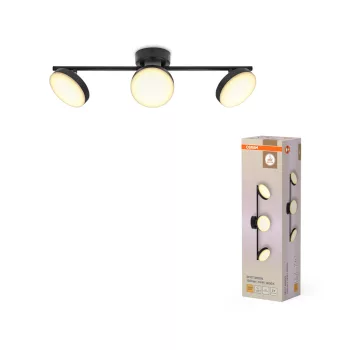   OSRAM Moon mennyezeti / fali állítható LED spot lámpa 3 fejes, beltéri, fekete, 840 lm, 16 W, 3000 K, acél, IP20, hossz: 580 mm ( 4099854472275 )
