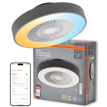   OSRAM SMART+ WIFI henger formájú LED mennyezeti ventilátoros lámpa távirányítóval, beltéri, fehér, 2500 lm, 78 W, 3000–6500 K, fém, IP20, átmérő: 602 mm, dimmelhető ( 4099854472800 )