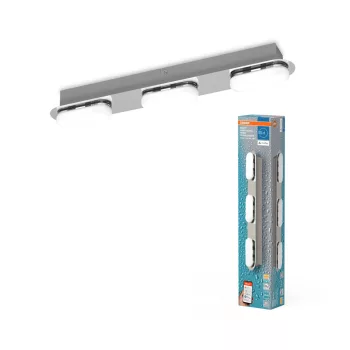  OSRAM SMART+ MATTER Orbis Wall Duplo dupla fürdőszobai LED oldalfali lámpa, beltéri / fedett kültéri, ezüst, 1600 lm, 20 W, 3000–6500 K, ABS, IP44, hossz: 445 mm, dimmelhető ( 4099854473067 )