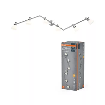  OSRAM mennyezeti / fali állítható spot lámpa 6 fejes, beltéri, ezüst, G9, alumínium, IP20, hossz: 1198 mm ( 4099854473364 )