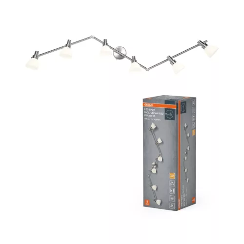 OSRAM mennyezeti / fali állítható spot lámpa 6 fejes, beltéri, ezüst, G9, alumínium, IP20, hossz: 1198 mm ( 4099854473364 )