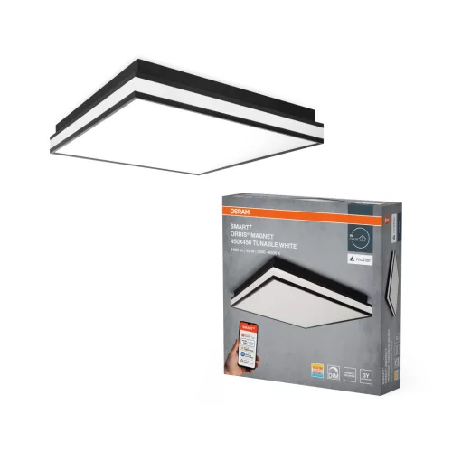 OSRAM SMART+ MATTER mágneses LED mennyezeti lámpa, beltéri, fekete, 2500 lm, 42 W, 3000–6500 K, acél, IP20, magasság: 450 mm, dimmelhető ( 4099854473425 )