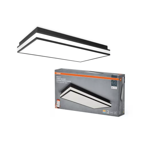 OSRAM SMART+ MATTER mágneses LED mennyezeti lámpa, beltéri, fekete, 2300 lm, 42 W, 3000–6500 K, acél, IP20, magasság: 600 mm, dimmelhető ( 4099854473449 )