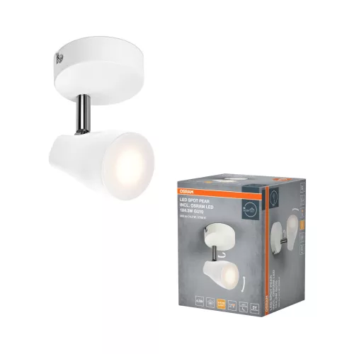 OSRAM Pear mennyezeti / fali állítható spot lámpa 1 fejes, beltéri, fehér, GU10, fém és műanyag, IP20, hossz: 92 mm, UGR < 25 ( 4099854473760 )