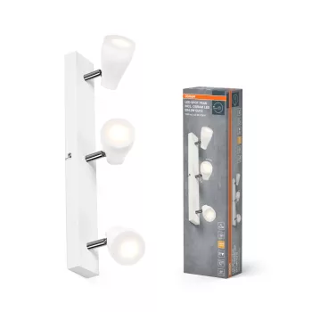   OSRAM Pear mennyezeti / fali állítható spot lámpa 3 fejes, beltéri, fehér, 3 × GU10, fém és műanyag, IP20, hossz: 444 mm, UGR < 25 ( 4099854473807 )
