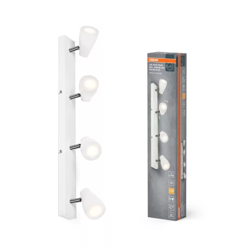 OSRAM Pear mennyezeti / fali állítható spot lámpa 4 fejes, beltéri, fehér, 4 × GU10, fém és műanyag, IP20, hossz: 614 mm, UGR < 25 ( 4099854473821 )