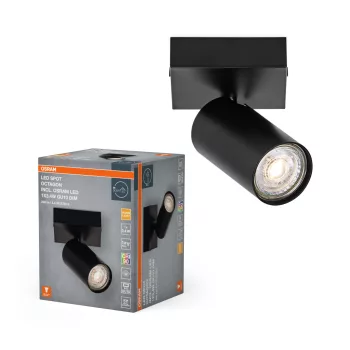   OSRAM Octagon mennyezeti / fali állítható dimmelhető spot lámpa 1 fejes, beltéri, fekete, GU10, acél, IP20, hossz: 105 mm, dimmelhető ( 4099854474002 )