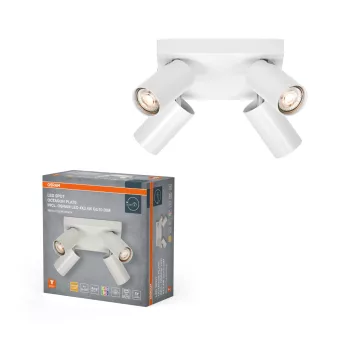   OSRAM Octagon mennyezeti / fali állítható dimmelhető spot lámpa 4 fejes, beltéri, fehér, GU10, acél, IP20, hossz: 200 mm, dimmelhető ( 4099854474187 )