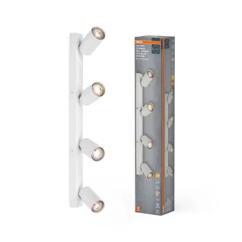   OSRAM Octagon mennyezeti / fali állítható dimmelhető spot lámpa 4 fejes, beltéri, fehér, GU10, acél, IP20, hossz: 600 mm, dimmelhető ( 4099854474200 )