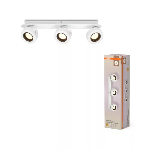 OSRAM Venus mennyezeti / fali állítható LED spot lámpa 3 fejes, beltéri, fehér, 650 lm, 16 W, 3000 K, acél, IP20, hossz: 500 mm ( 4099854474279 )
