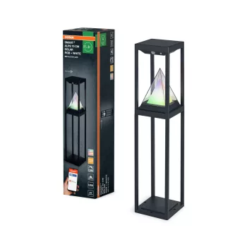   OSRAM SMART+ Bluetooth Alps napelemes kerti ösvényvilágító RGBW mozgásérzékelővel, kültéri, sötétszürke, 400 lm, 6 W, 3000 K, alumínium és (PC), IP44, magasság: 700 mm, dimmelhető ( 4099854474392 )