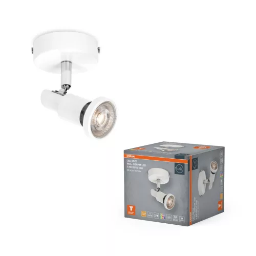 OSRAM mennyezeti / fali állítható dimmelhető LED spot lámpa 1 fejes, beltéri, fehér, 230 lm, 3,4 W, 2700 K, acél, IP20, hossz: 130 mm, dimmelhető ( 4099854474538 )