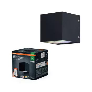   OSRAM SMART+ MATTER kültéri állítható fényszögű LED fali lámpa RGBW, kültéri, fekete, 320 lm, 8 W, 3000–6500 K, ABS, IP44, hossz: 365 mm, dimmelhető ( 4099854474668 )