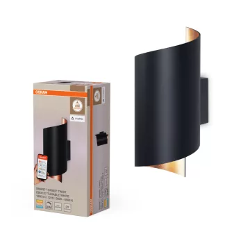   OSRAM SMART+ MATTER csavart LED oldalfali lámpa, beltéri, fekete, 700 lm, 12 W, 3000–6500 K, alumínium, IP20, hossz: 230 mm, dimmelhető ( 4099854475054 )