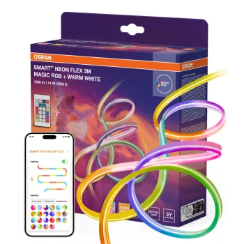   OSRAM SMART+ WIFI neon LED szalag távirányítóval, RGBW, beltéri, 14 W, szilikon, IP20, hossz: 3000 mm, dimmelhető ( 4099854475313 )