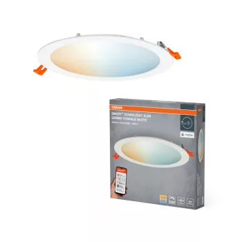   OSRAM SMART+ MATTER keskeny beépíthető LED downlight, beltéri, fehér, 2000 lm, 22 W, 3000–6500 K, műanyag, IP20, átmérő: 225 mm, dimmelhető ( 4099854475351 )