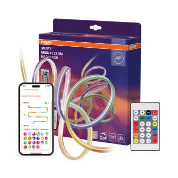   OSRAM SMART+ WIFI neon LED szalag távirányítóval, RGB, beltéri, 24 W, szilikon, IP20, hossz: 5000 mm, dimmelhető ( 4099854475375 )