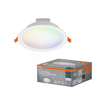   OSRAM SMART+ MATTER beépíthető LED downlight RGBW, beltéri, fehér, 1200 lm, 12 W, 3000–6500 K, PP és PA, IP20, átmérő: 170 mm, dimmelhető ( 4099854475696 )
