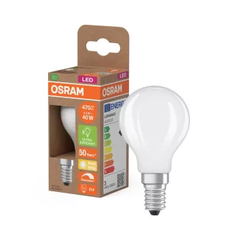 OSRAM Superstar+ dimmelhető LED kisgömb izzó, matt plasztik, E14 foglalat, 2,5W, 2700K, 470lm
