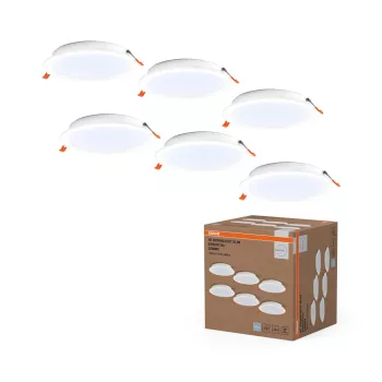   OSRAM Essentials beépíthető LED downlight, beltéri, fehér, 1650 lm, 18 W, 6500 K, PP, IP20, vastagság: 31 mm, átmérő: 220 mm, 6 db-os szett ( 4099854478710 )