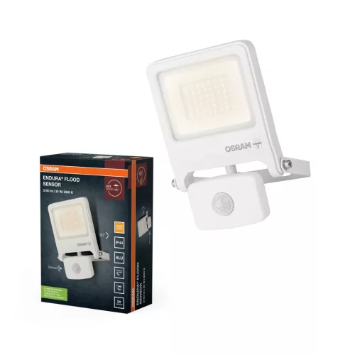 OSRAM ENDURA® LED reflektor mozgásérzékelővel, kültéri, fehér, 3000 lm, 30 W, 3000 K, alumínium, IP44, hossz: 189 mm ( 4099854487231 )