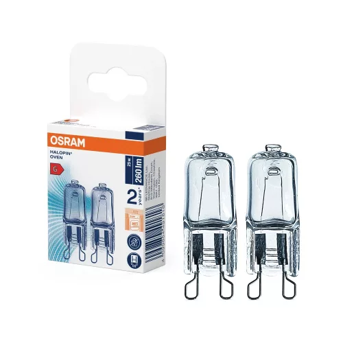 OSRAM OVEN T sütőizzó dimmelhető, üveg búra, G9 foglalat, 25W, 260lm, 2700K, 300°C, 41mm, 2db