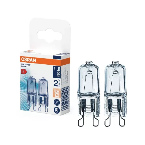 OSRAM OVEN T sütőizzó dimmelhető, üveg búra, G9 foglalat, 40W, 490lm, 2700K, 450°C, 41mm, 2db