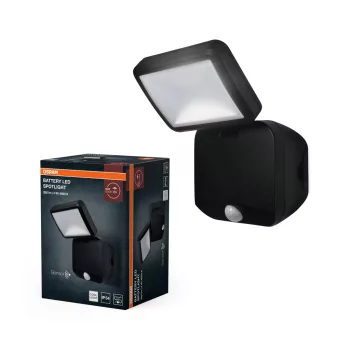   OSRAM akkumulátoros biztonsági LED spot lámpa szimpla fejjel, mozgásérzékelővel, kültéri, fekete, 260 lm, 4 W, 4000 K, ABS, IP54, hossz: 215 mm ( 4099854497490 )